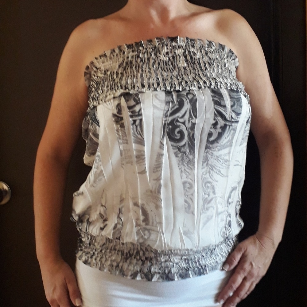 Sheer Halter tube top blouse oattusa